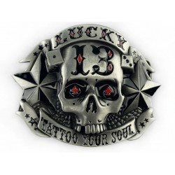 belt buckle lucky skull